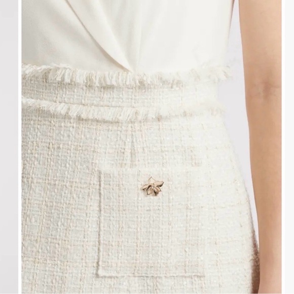 Eliza J Ivory Sparkle Tweed Dress